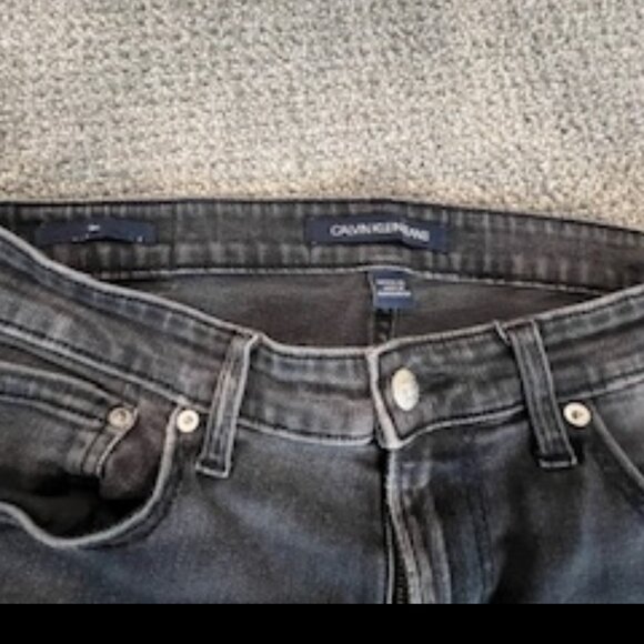 Calvin Klein Mens Black Stonewashed Denim Jeans-33 x 30 - Picture 5 of 11